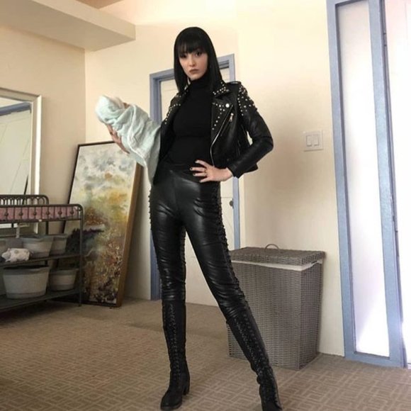 Line and Dot lace up Leather pants - Picture 1 of 5